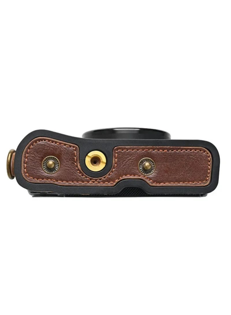 Leather Camera Case for Canon Powershot G7X Mark II /G7x G7xii Enhanced Protection, Functional Accessibility, and Convenient Design for Travel & Outdoor Use  - Image 4