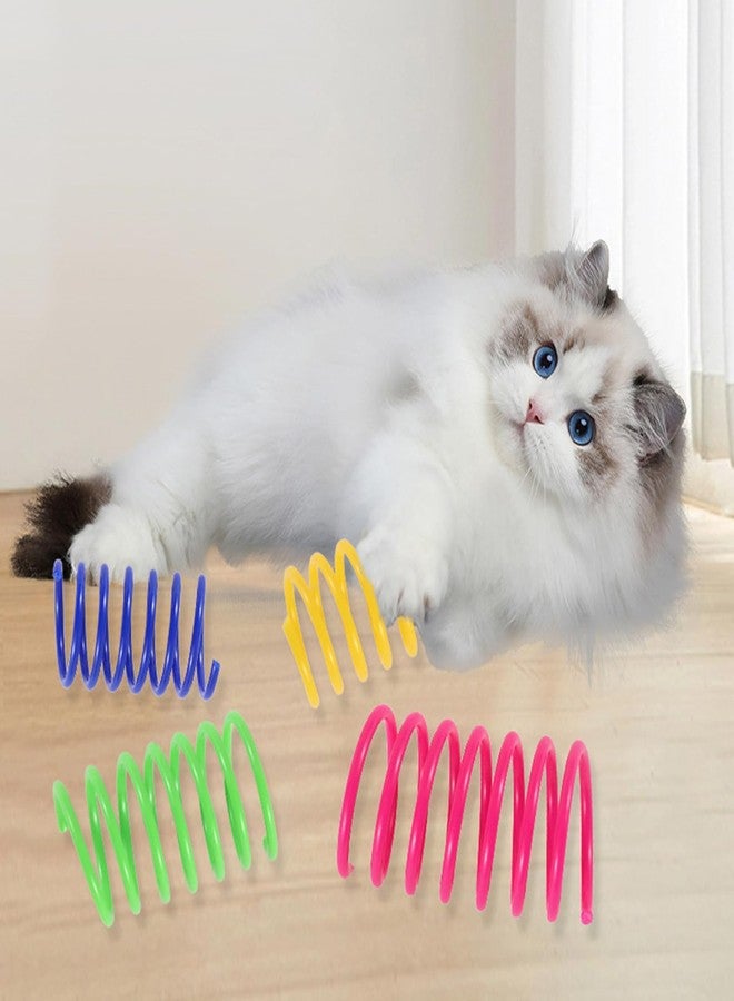 Shudyear Pack of 32 cat Coil Springs for Indoor, Colourful and Durable Plastic Spring coils to Attract, Chewing, Hunting, Interactive Toys for Cats and Kittens (32pc) - Image 4