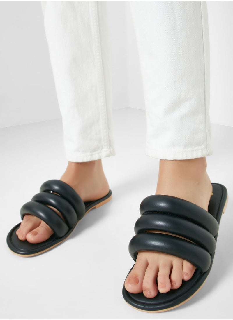 Ginger - Padded Triple Flat Sandal - Image 1