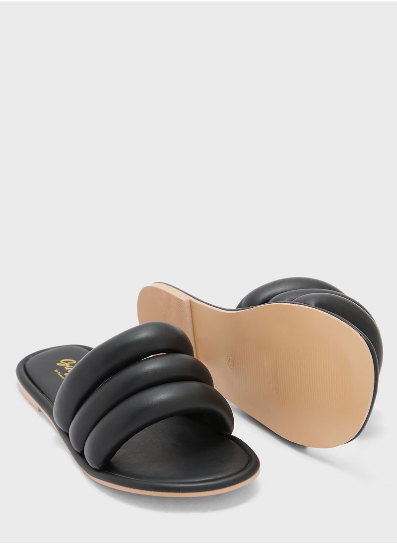 Ginger - Padded Triple Flat Sandal - Image 1
