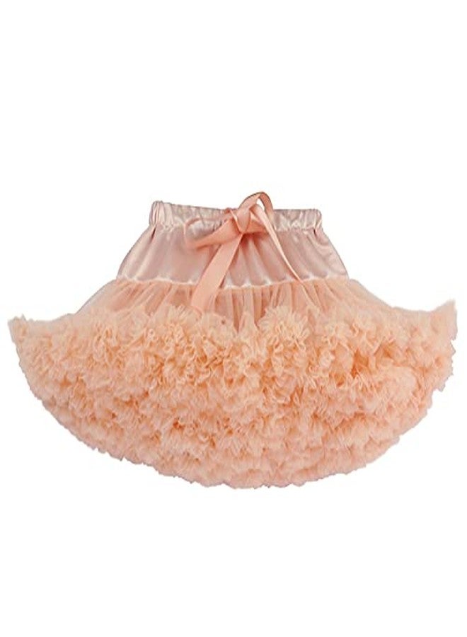 kuJee Beige Color Fluffy Pettiskirt/Tutu for Baby Girls with Bow (Age: 4-5 yrs) - Image 1