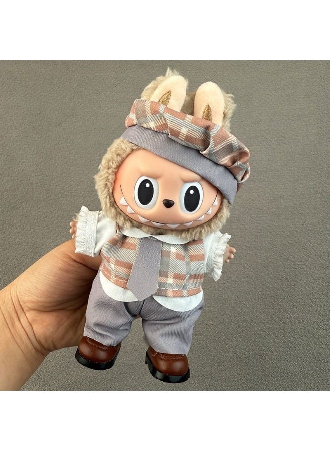 17cm Labubu Doll Clothing First And Second Generation Sitting Party Plush Vinyl Face Plush Toy Clothes Set