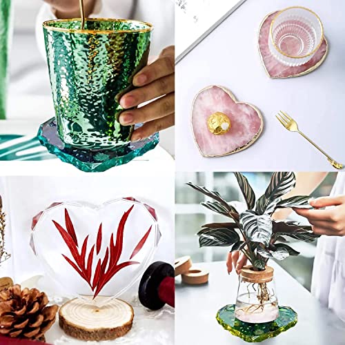 eS³kube Heart Shape Diamond Cut 5” x 4.3” Multipurpose Silicone Coaster Agate Mould for Epoxy Resin, Silicone DIY Coaster Mould for Epoxy UV Resin Art Craft - 1pc - Image 5