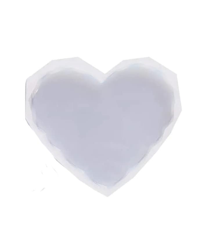 eS³kube Heart Shape Diamond Cut 5” x 4.3” Multipurpose Silicone Coaster Agate Mould for Epoxy Resin, Silicone DIY Coaster Mould for Epoxy UV Resin Art Craft - 1pc - Image 1