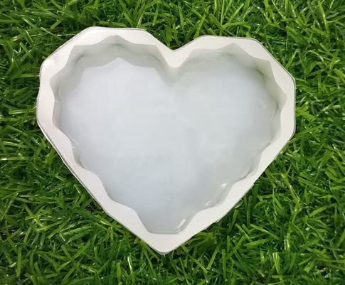 eS³kube Heart Shape Diamond Cut 5” x 4.3” Multipurpose Silicone Coaster Agate Mould for Epoxy Resin, Silicone DIY Coaster Mould for Epoxy UV Resin Art Craft - 1pc - Image 4