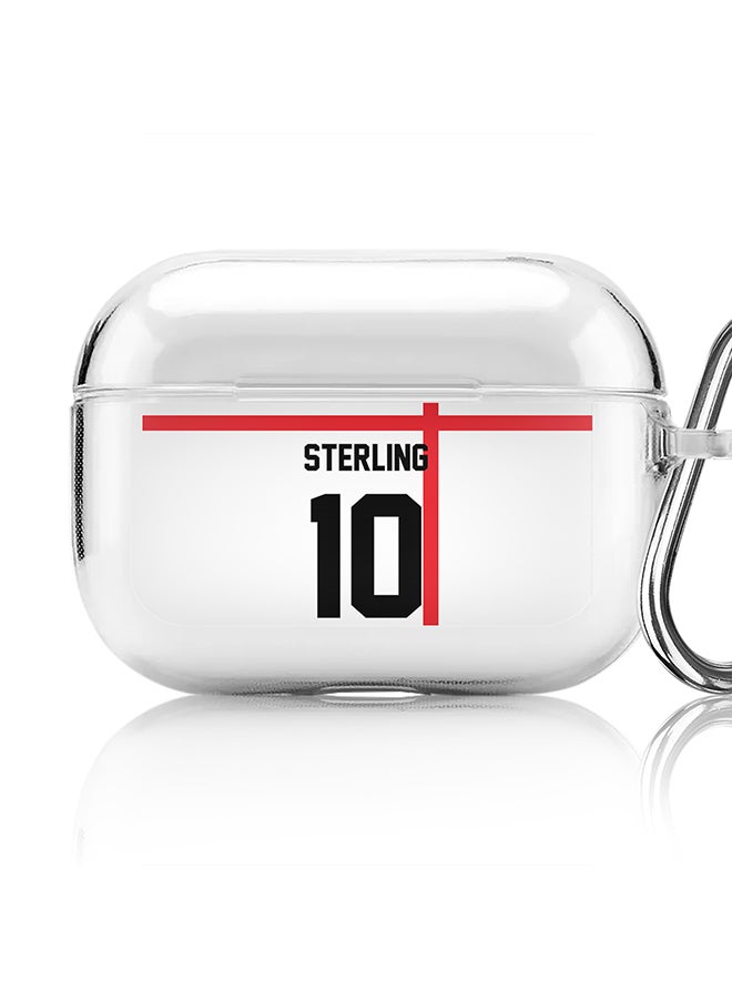 Stylizedd Classic Clear printed Case for Apple AirPods Pro 2nd Generation Thin Transparent Cover - Football Team - England, Player Name - Sterling - Image 1