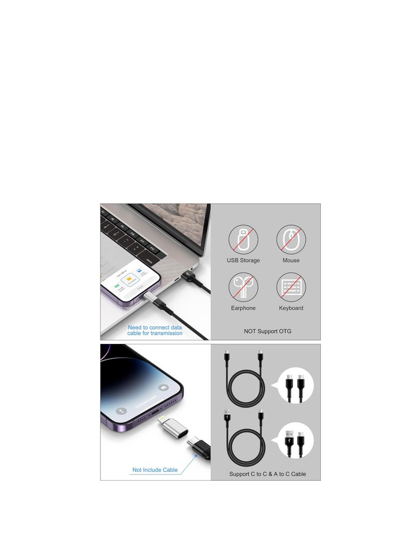 Terabyte [2-Pack] USB C to Lightning Adapter, Type C to Lightning Adapter Support PD Fast Charging & Data Sync – Compatible with iPhone 14/13/12/11/X/XR Pro, iPad, AirPods - Image 3