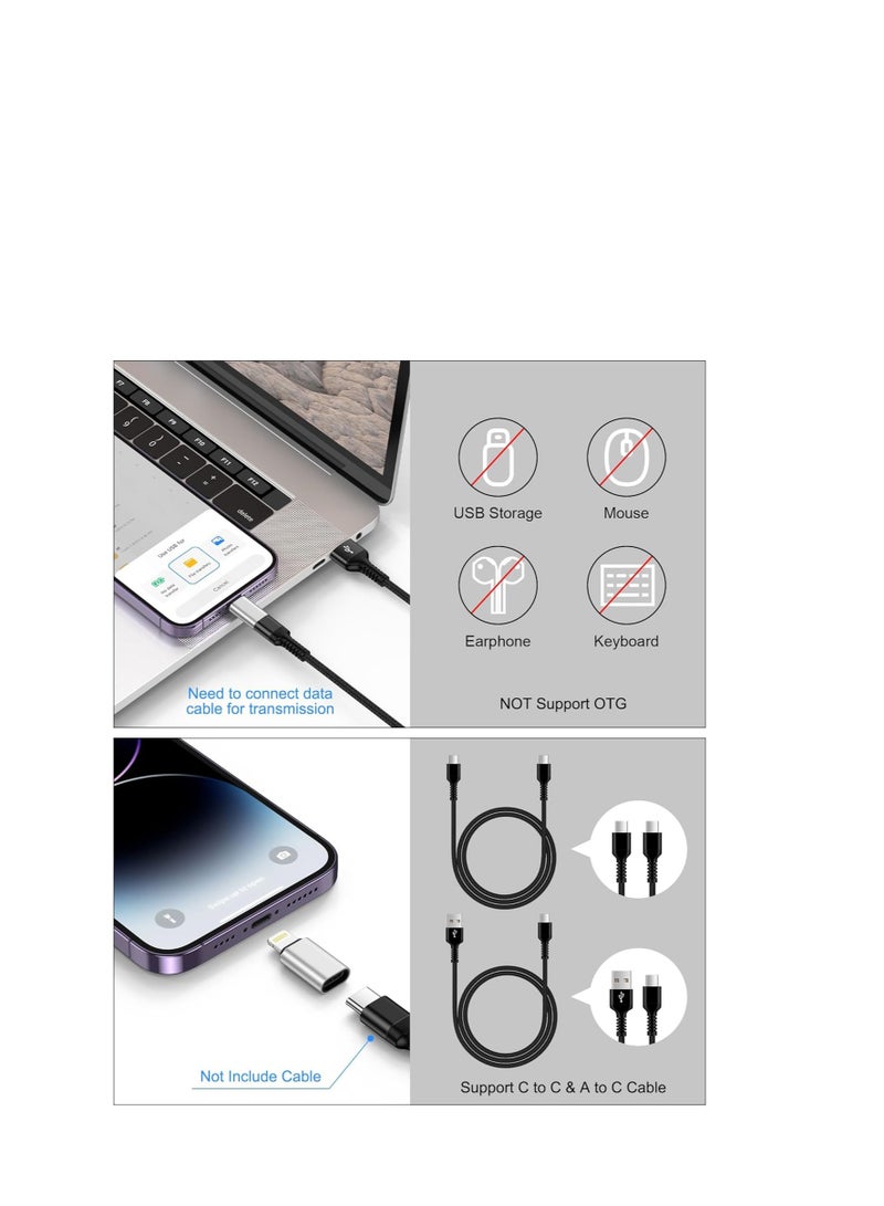 Terabyte [2-Pack] USB C to Lightning Adapter, Type C to Lightning Adapter Support PD Fast Charging & Data Sync – Compatible with iPhone 14/13/12/11/X/XR Pro, iPad, AirPods - Image 4