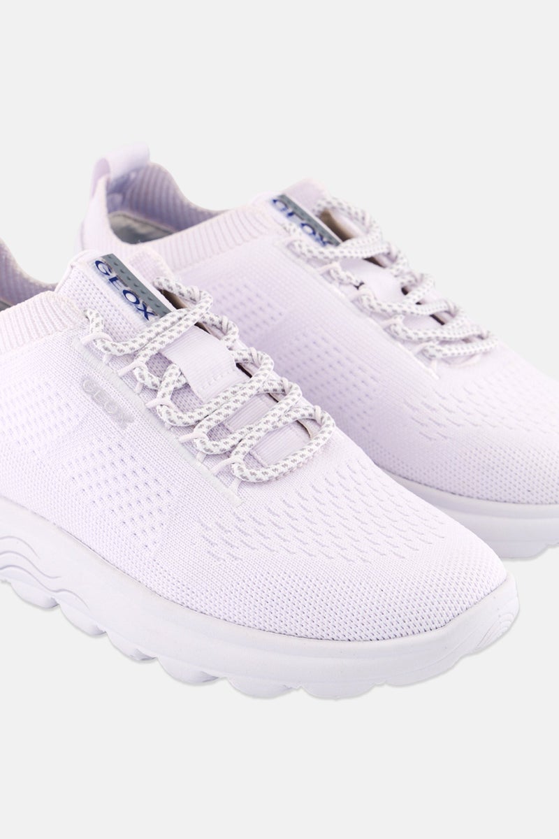 GEOX حذاء رياضي كاجوال نسائي مزود بأربطة، أبيض - Image 2