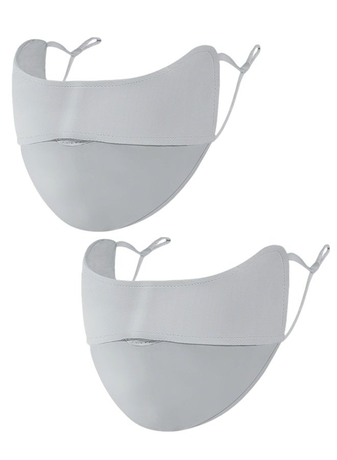 2 PCS UV Face Mask Sun Protection,UPF 50+Blocks 95% of UVA/UVB Rays,UV Face Mask for Women Washable Reusable（Gray） - Image 1
