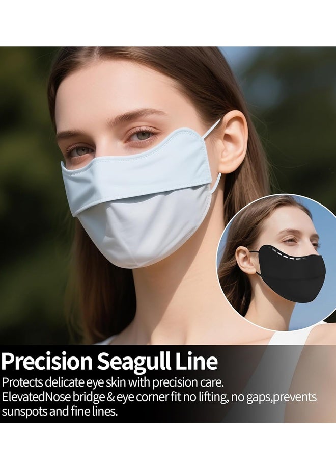 2 PCS UV Face Mask Sun Protection,UPF 50+Blocks 95% of UVA/UVB Rays,UV Face Mask for Women Washable Reusable（Gray） - Image 4