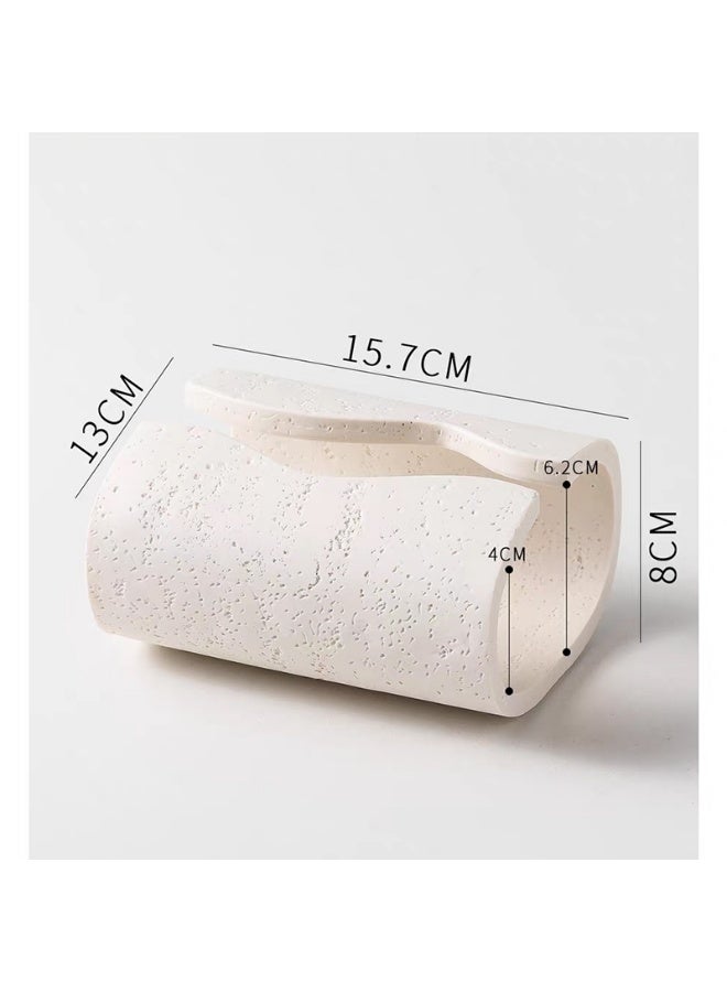 FUKE Tissue Box Resin Dust Protection Decorative Bathroom and Living Room with Waterproof Durable Tissue Box - Image 1