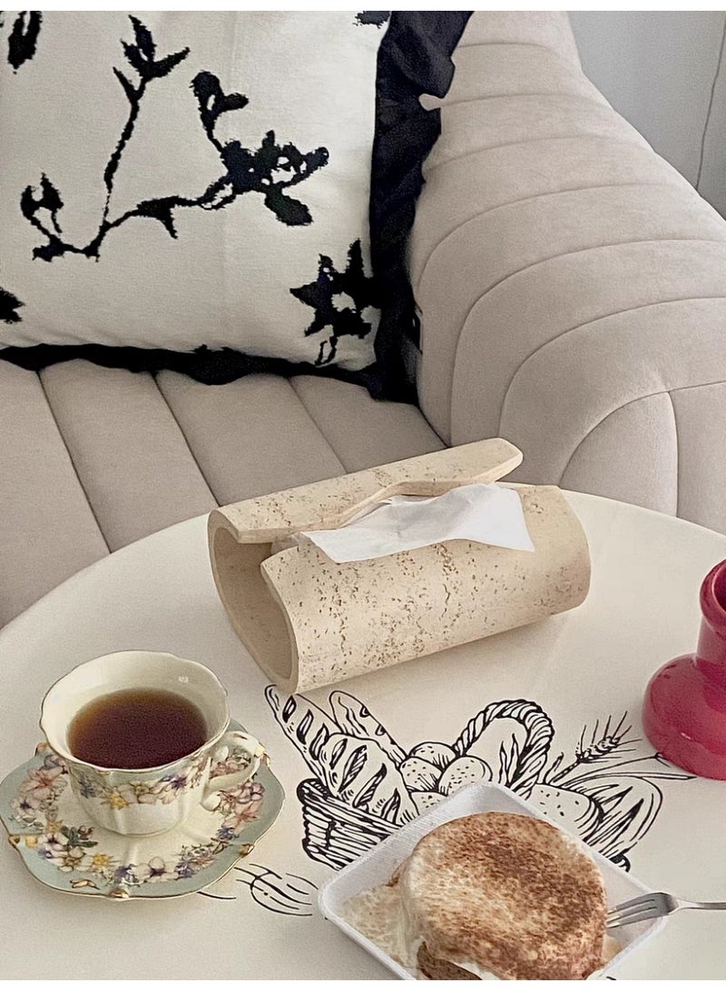 FUKE Tissue Box Resin Dust Protection Decorative Bathroom and Living Room with Waterproof Durable Tissue Box - Image 4