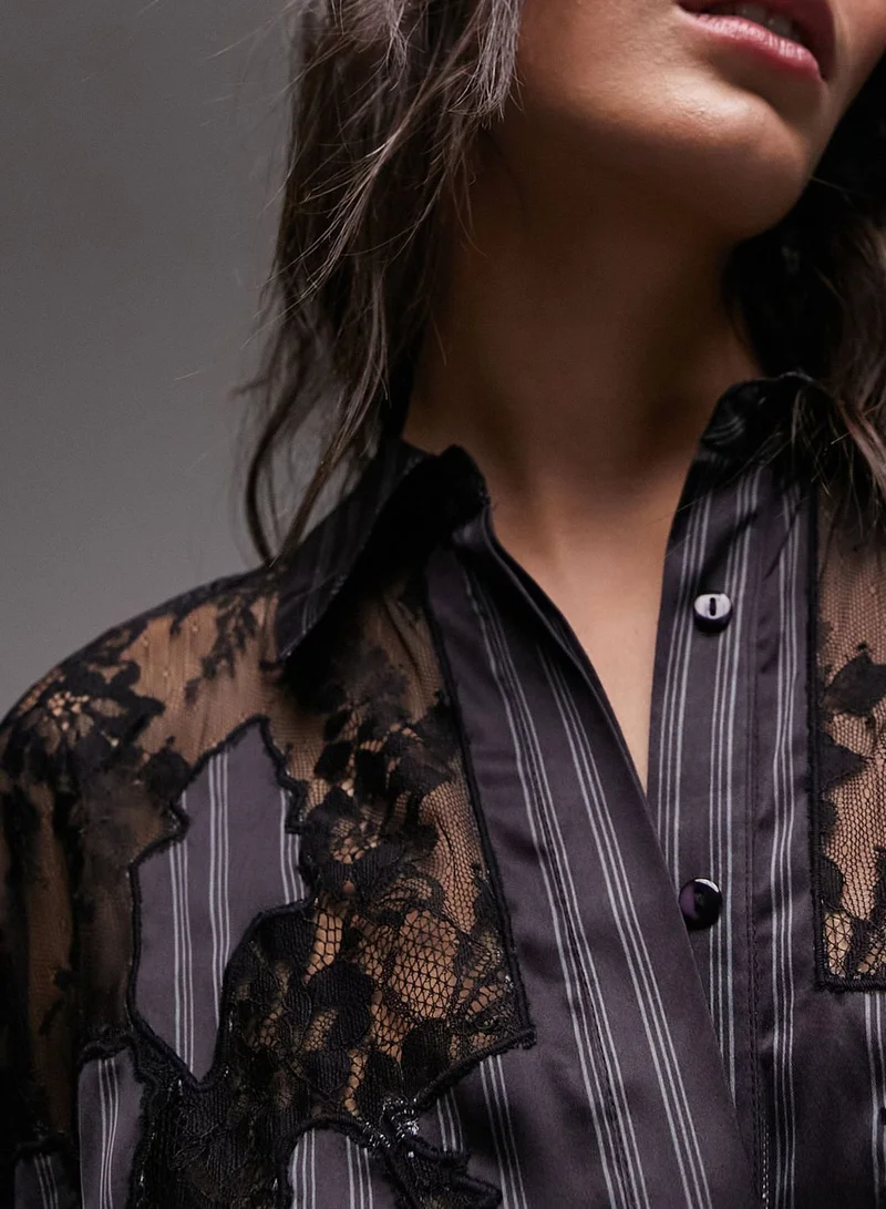 TOPSHOP Button Down Front Knot Shirt