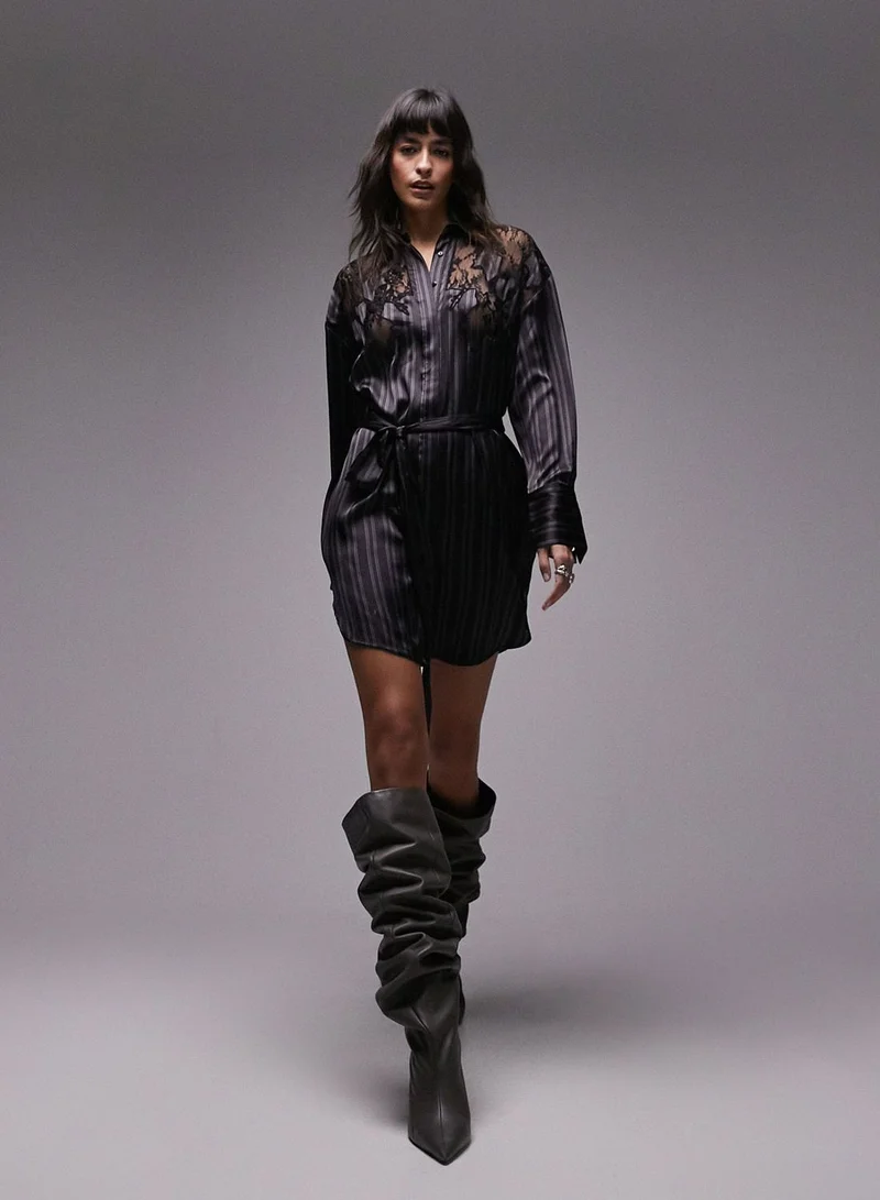 TOPSHOP Button Down Front Knot Shirt