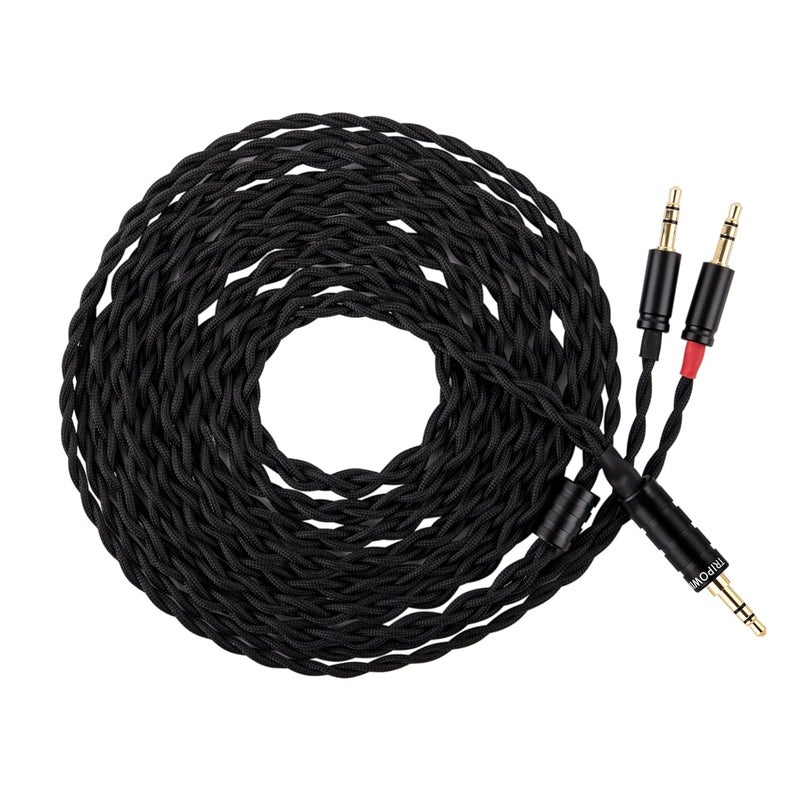 Linsoul Tripowin Nova Monitor Headphone Cable, Over-Ear Headphone Wire, 4-Strand Silver Foil/OCC Hybrid Upgrade Cable, 2M, Dual 3.5mm to 4.4mm/3.5mm/XLR Plug, for Musicians Audiophiles (3.5mm) - Image 1