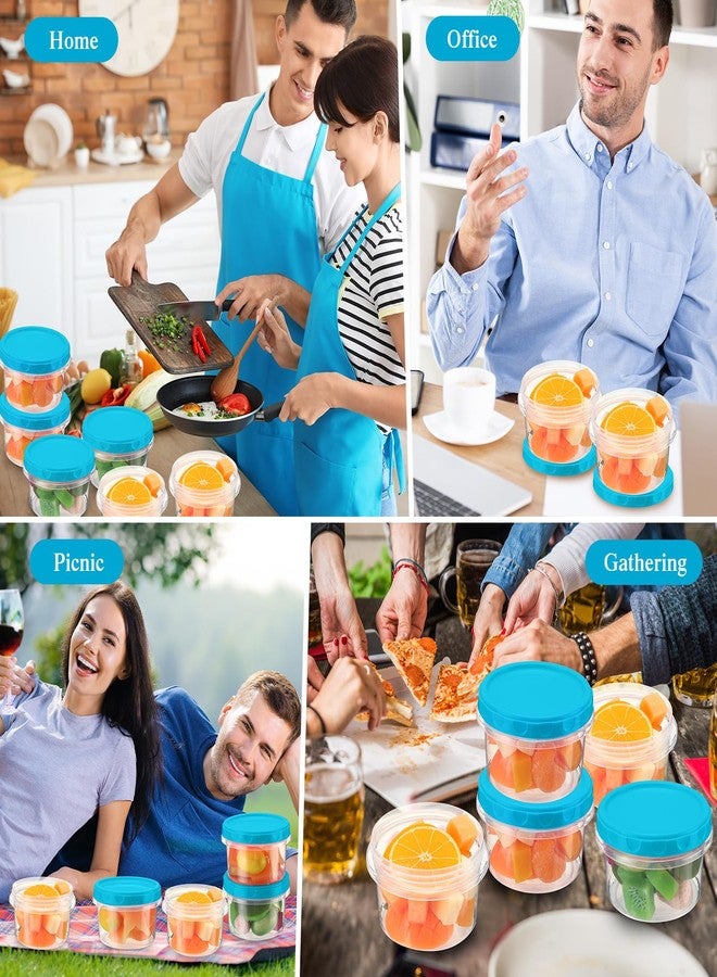 Sieral 36 Pack 8 oz/ 250 ml Freezer Containers with Lids Plastic Twist Top Deli Jars Reusable Freezer Storage Containers for Food Round Wide Mouth Lunch Snacks (Sky Blue) - Image 5
