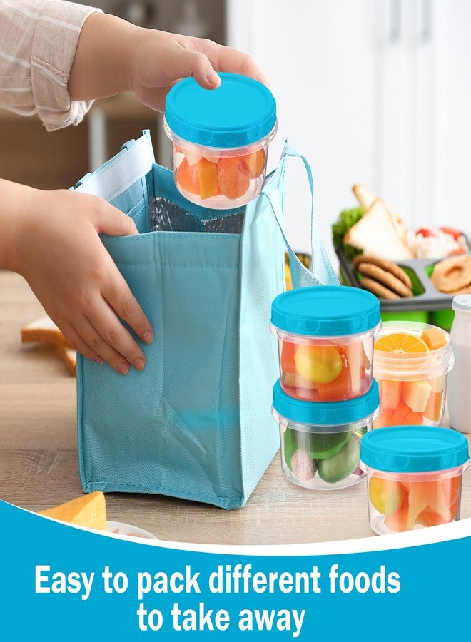 Sieral 36 Pack 8 oz/ 250 ml Freezer Containers with Lids Plastic Twist Top Deli Jars Reusable Freezer Storage Containers for Food Round Wide Mouth Lunch Snacks (Sky Blue) - Image 3