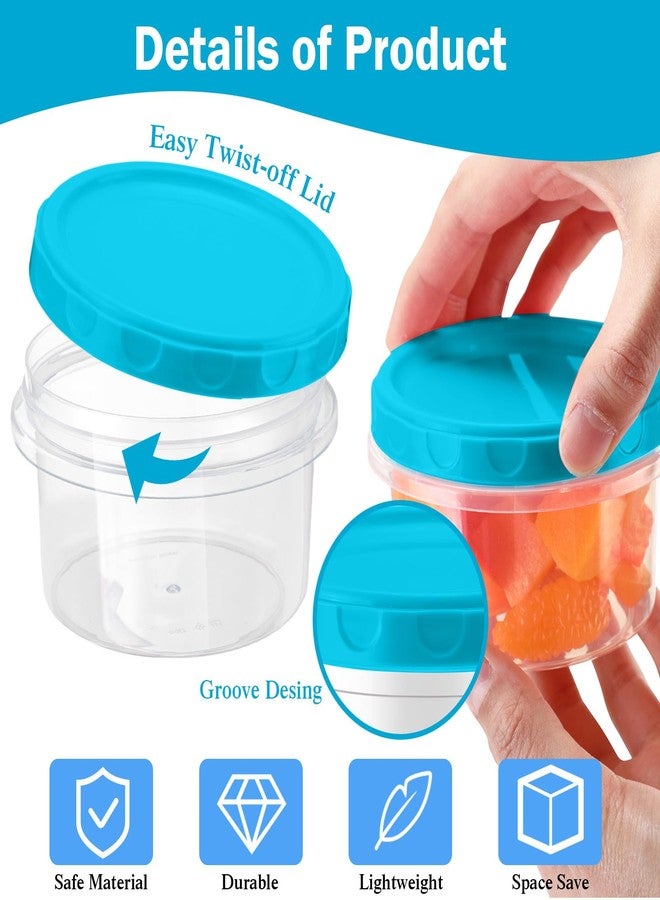 Sieral 36 Pack 8 oz/ 250 ml Freezer Containers with Lids Plastic Twist Top Deli Jars Reusable Freezer Storage Containers for Food Round Wide Mouth Lunch Snacks (Sky Blue) - Image 2