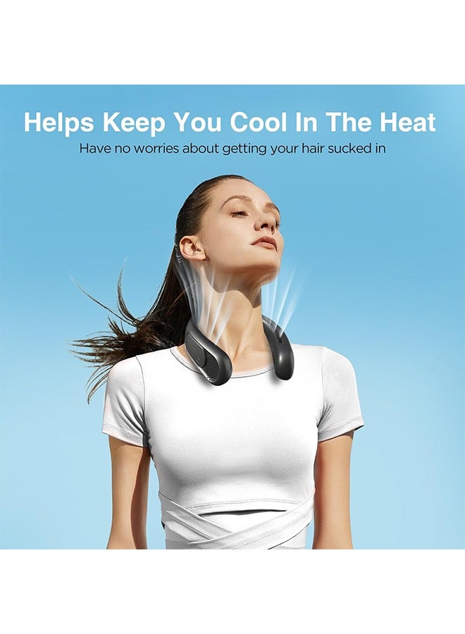 general Neck Fan, Hands Free Bladeless Neck Fans Portable Rechargeable, 6000 mAh Battery Operated Wearable Personal Fan, Cooling Neck Fan, 3 Speeds, USB Fan Gifts - Image 2