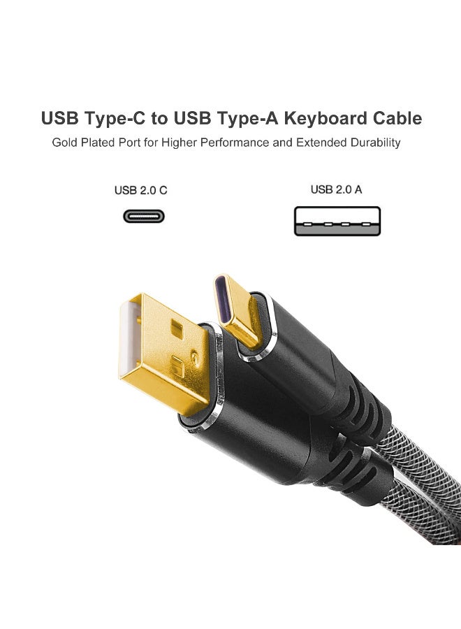 REDRAGON A115 Coiled USB-C Keyboard Cable Custom Type-C Mechanical Gaming Keyboard Cable 5.28ft Black - Image 2