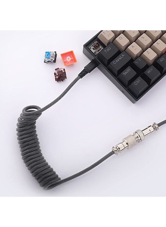 REDRAGON A115 Coiled USB-C Keyboard Cable Custom Type-C Mechanical Gaming Keyboard Cable 5.28ft Black - Image 4