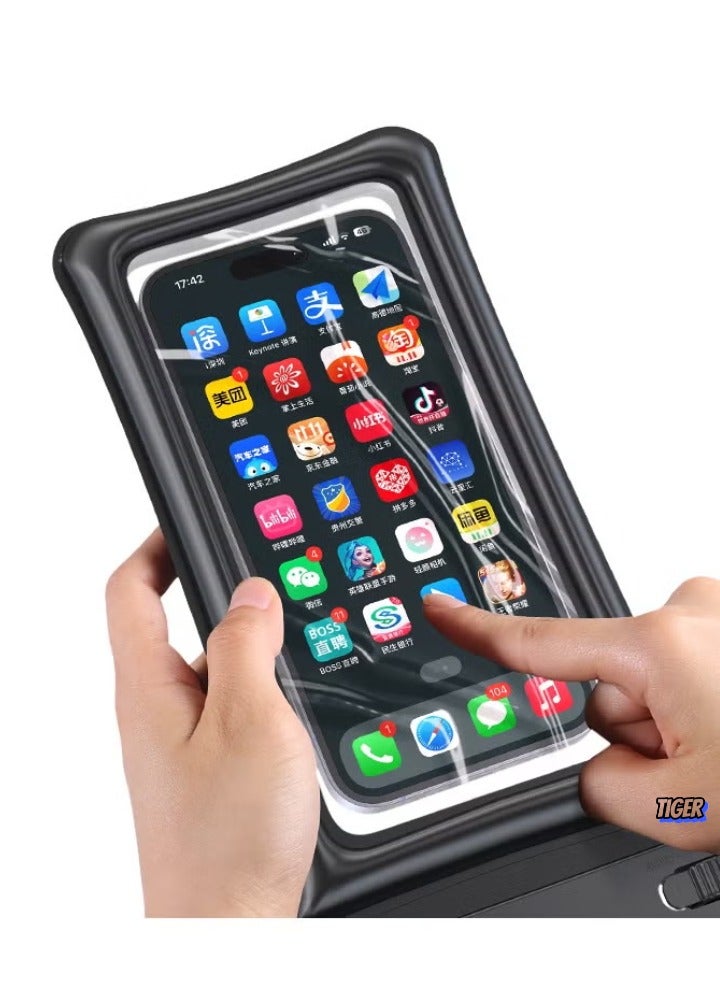 TIGER 7 Inch Mobile Phone Waterproof Bag – Floating Airbag Swimming Pouch, Phone Protective Case for Outdoor, Beach, Pool, and Water Sports - Image 1