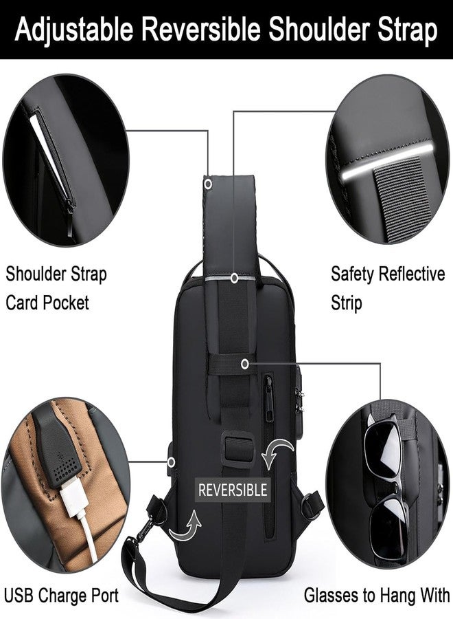 DIPDEY Anti-Theft Sling Chest Bag For Men's & Women's Waterproof Backpack Cross body with USB Charging Port for Travel | Hiking Jogging Gym Picnic Daily Use, Multicolor (Pack of 1) - Image 4