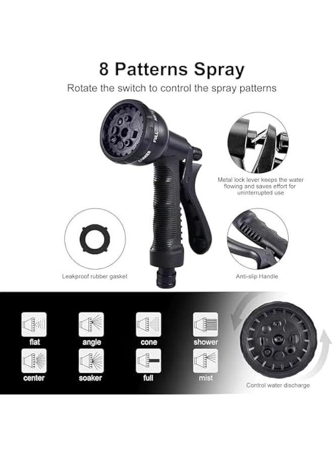 TRASSLE 100FT Garden Hose, Expandable Water Hose, Flexible No-Kink Water Pipe With 8 Function Hose Spray Nozzle, Brass Connector, Holder & Storage Bag for Watering Cleaning Pet Bathing Car Washing  - Image 5