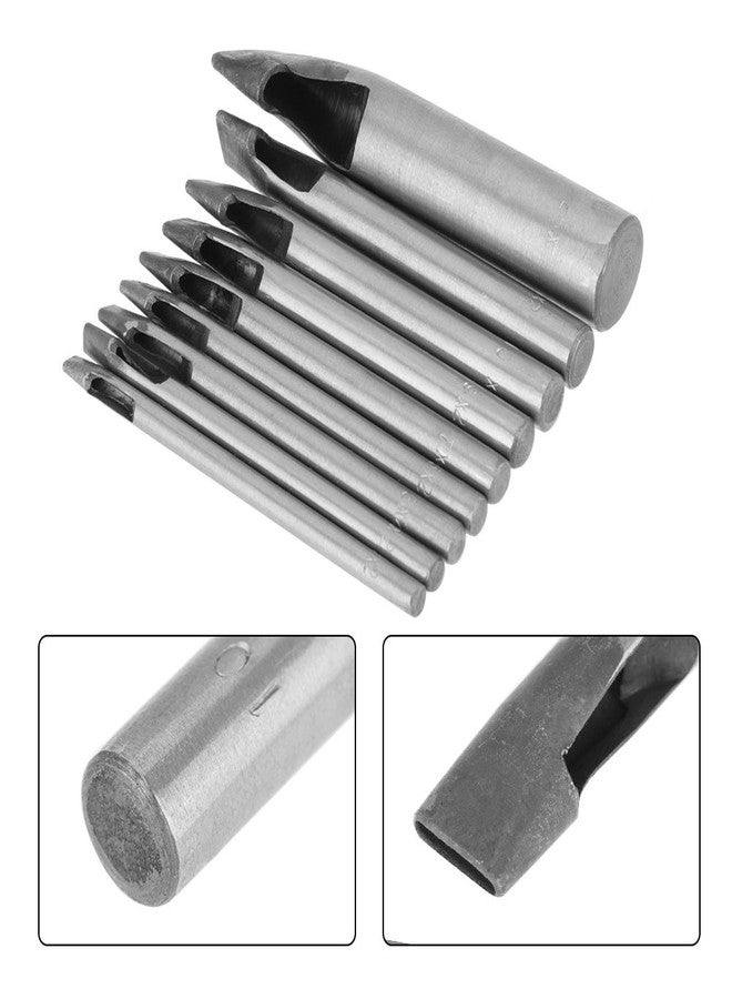 والفرونت 2 مم شكل بيضاوي ثقب لكمة، 9 قطع الجلود شكل بيضاوي ثقب لكمة القاطع مجوف DIY أداة عالية الكربون الصلب الطول الإجمالي 105 مم لحزام ساعة حزام الجلود العمل - Image 3