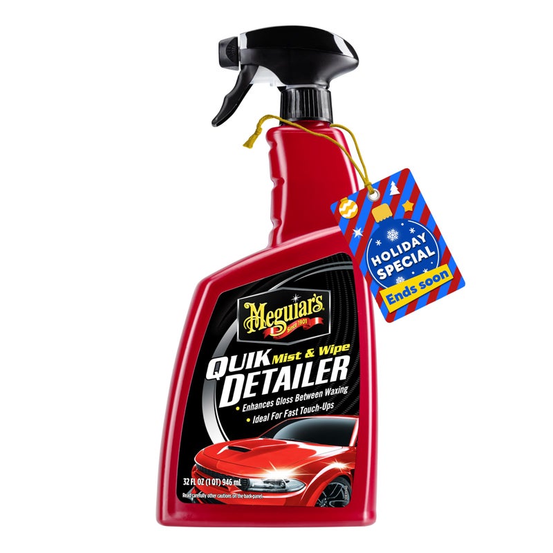 Meguiar's Quik Detailer, Mist & Wipe Car Detailing Spray, Clear Light Contaminants and Boost Shine with a Quick Detailer Spray that Keeps Paint and Wax Looking Like New, 32 oz - Image 1