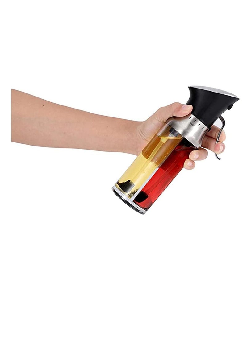 Olive Oil Pump Sprayer, Vegetable Peanut and Vinegar Mister Dispenser Bottle Set, for Cooking, Kitchen, BBQ, Salad, Roasting, Grilling, Air Fryer (2 Pcs, 100 ml)