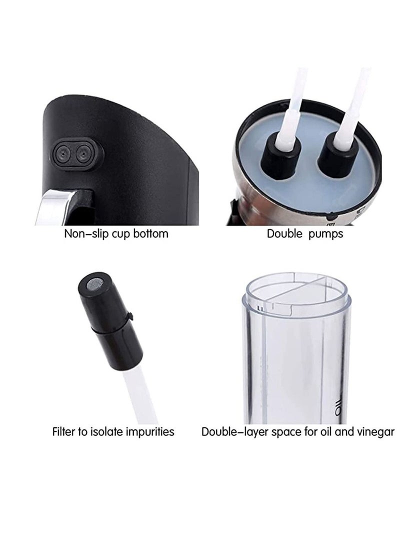Olive Oil Pump Sprayer, Vegetable Peanut and Vinegar Mister Dispenser Bottle Set, for Cooking, Kitchen, BBQ, Salad, Roasting, Grilling, Air Fryer (2 Pcs, 100 ml)