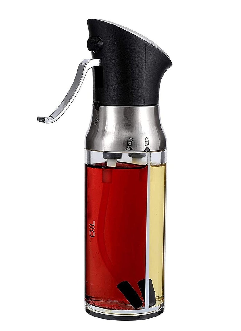 Olive Oil Pump Sprayer, Vegetable Peanut and Vinegar Mister Dispenser Bottle Set, for Cooking, Kitchen, BBQ, Salad, Roasting, Grilling, Air Fryer (2 Pcs, 100 ml)