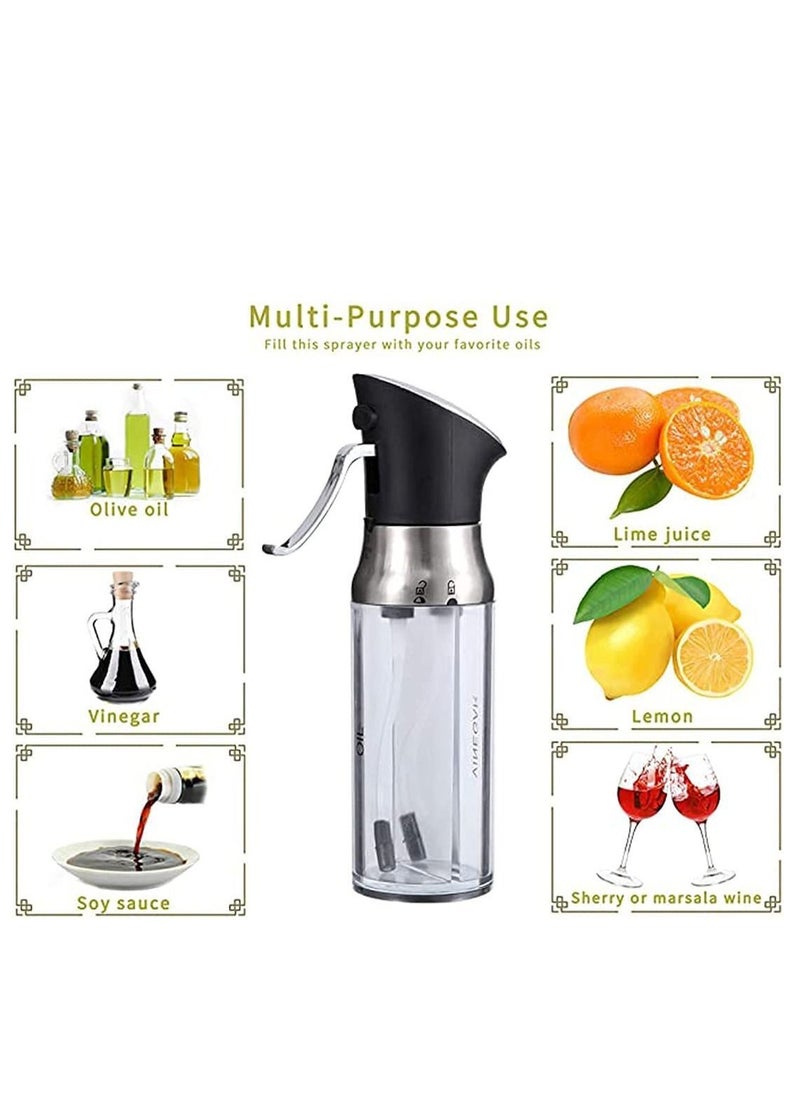 Olive Oil Pump Sprayer, Vegetable Peanut and Vinegar Mister Dispenser Bottle Set, for Cooking, Kitchen, BBQ, Salad, Roasting, Grilling, Air Fryer (2 Pcs, 100 ml)