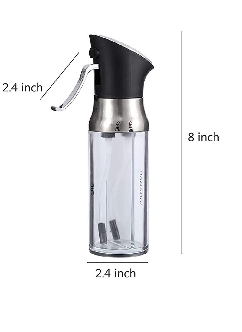 Olive Oil Pump Sprayer, Vegetable Peanut and Vinegar Mister Dispenser Bottle Set, for Cooking, Kitchen, BBQ, Salad, Roasting, Grilling, Air Fryer (2 Pcs, 100 ml)