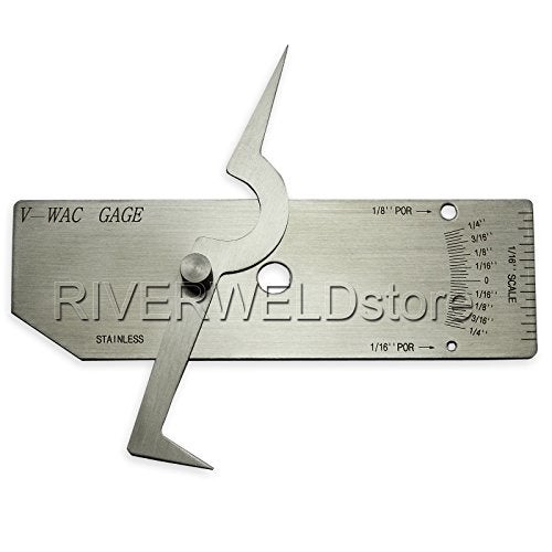 RIVERWELD V-WAC Single Weld Gage Welding Inspection Thread Gauge Checks 1/4 Inch Undercuts Pits Crown Height Porosity Pits - Image 2
