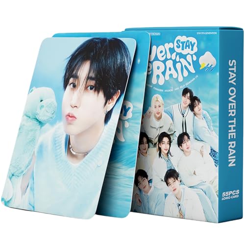 PYAJUU Stray Kids Photocards KPOP Stay Over The Rain Album Cards 55PCS Stray Kids 5th FanClub Photo Cards Giant Album HOP Greeting Card Straykids Merch - Image 1