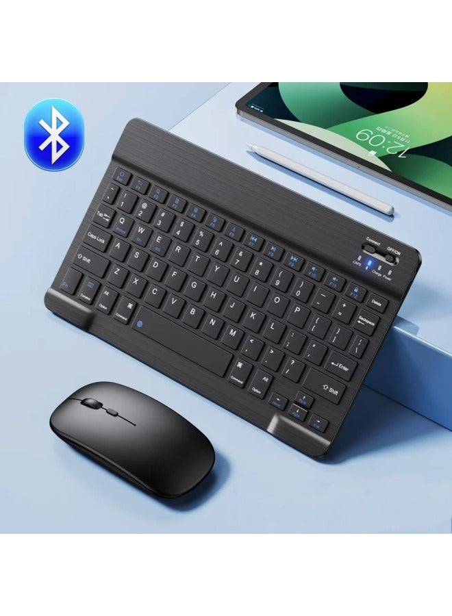 For Mobile Phone Tablet PC Wireless Bluetooth Keyboard Mouse Apple Samsung Xiaomi Russian Thai Vemba Spain-Color:Single-mode Battery Mouse-Product Type:10 Inch Bluetooth Keyboard - Image 2