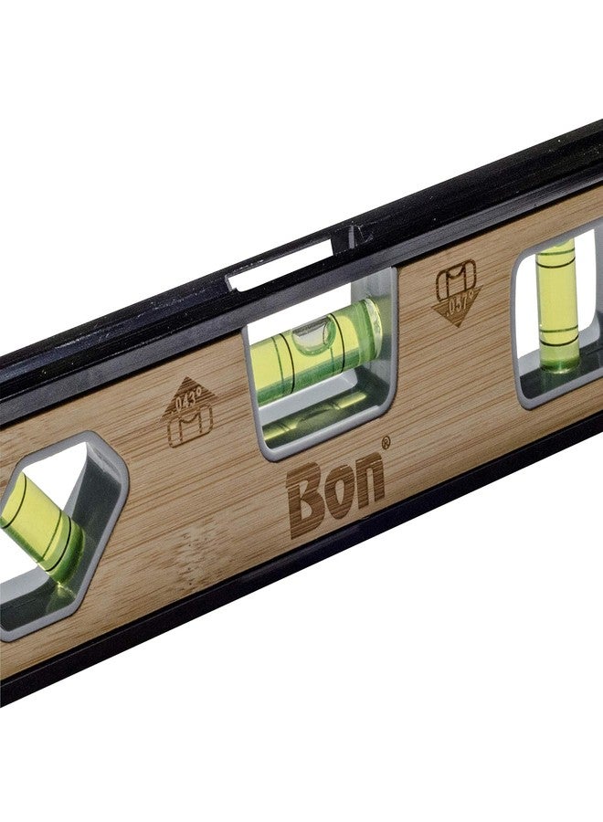 Bon 34-159 Aluminum & Bamboo Torpedo Level, 10"" - Image 2