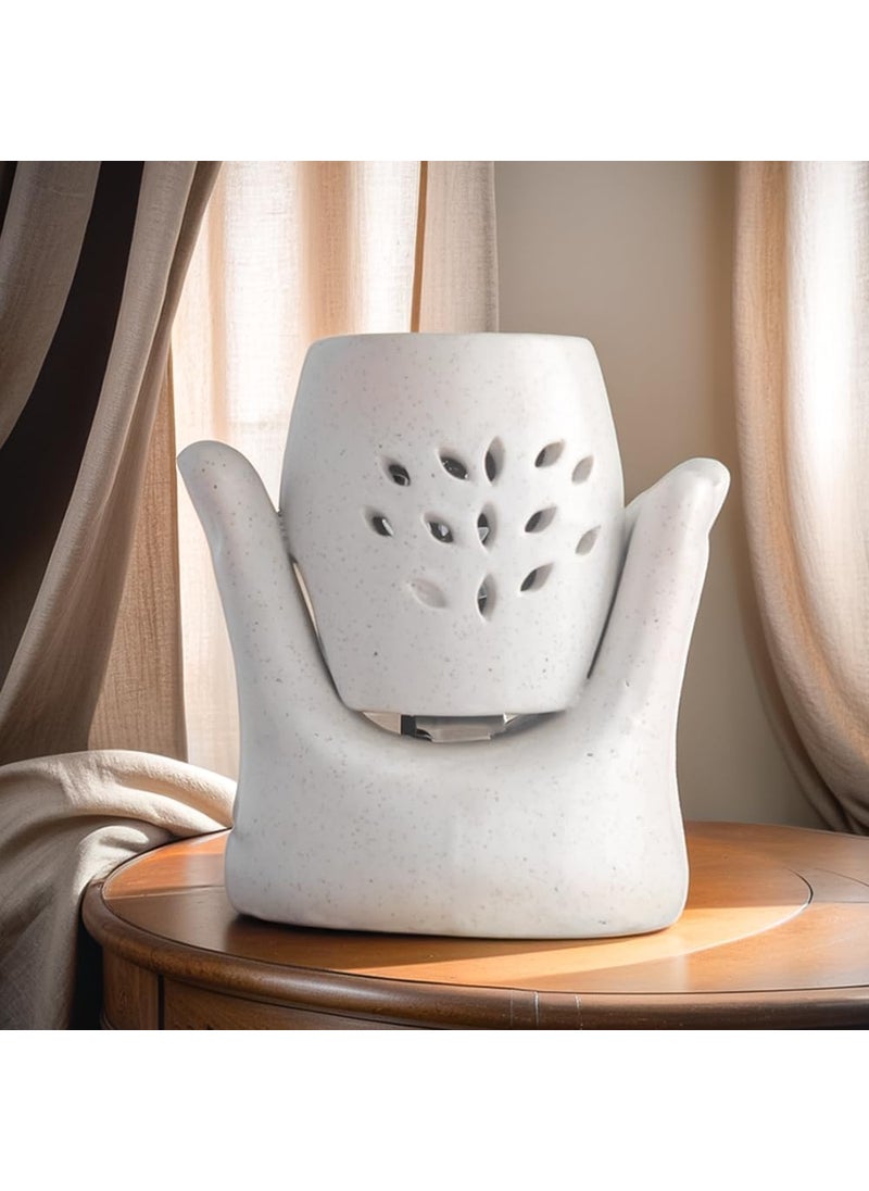 Medhini Medhini by Earth Store Bliss Electric Ceramic Aroma Diffuser Fragrance Humidifier Aroma Oil Burner for Office Home Dcor Aromatherapy White  - Image 1