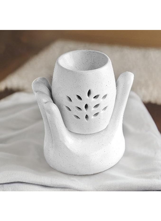 Medhini Medhini by Earth Store Bliss Electric Ceramic Aroma Diffuser Fragrance Humidifier Aroma Oil Burner for Office Home Dcor Aromatherapy White  - Image 3