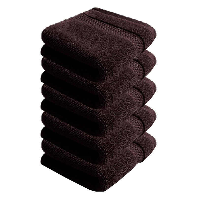 Home Studio Home Plus Studio Super Soft 100 Cotton Hand Towels Set for Gym and Workout Soft Absorbent Quick Dry 150 GSM 40X70 CM Brown Pack of 5 - Image 1