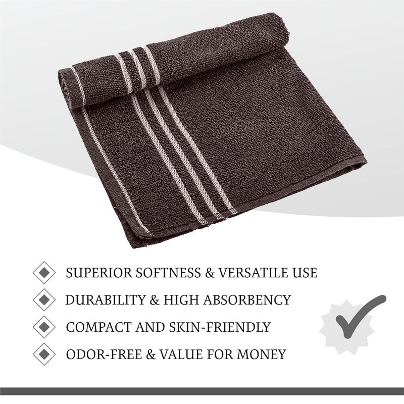 Home Studio Home Plus Studio Super Soft 100 Cotton Hand Towels Set for Gym and Workout Soft Absorbent Quick Dry 150 GSM 40X70 CM Brown Pack of 5 - Image 5