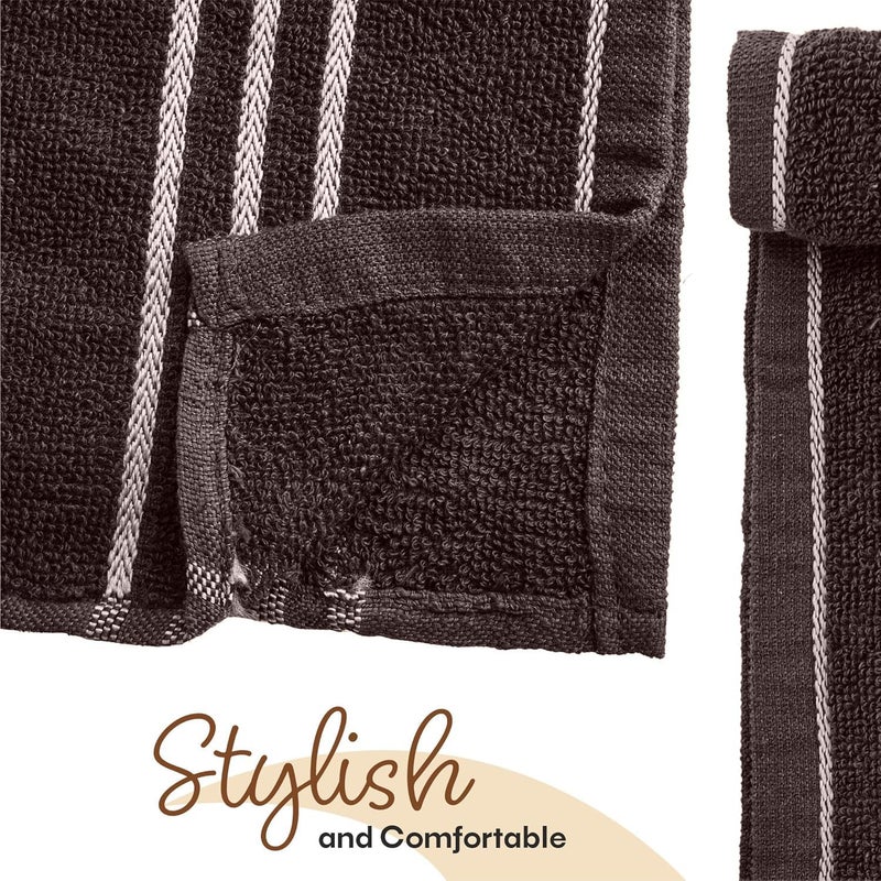 Home Studio Home Plus Studio Super Soft 100 Cotton Hand Towels Set for Gym and Workout Soft Absorbent Quick Dry 150 GSM 40X70 CM Brown Pack of 5 - Image 4