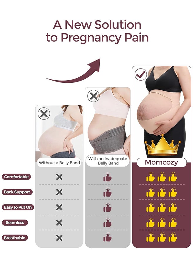 Momcozy Pregnancy Belly Band, CozySupport Ergonest Maternity Belly Band, Invisible Pregnancy Belt for Back, Abdomen, Waist - XL  - Image 4