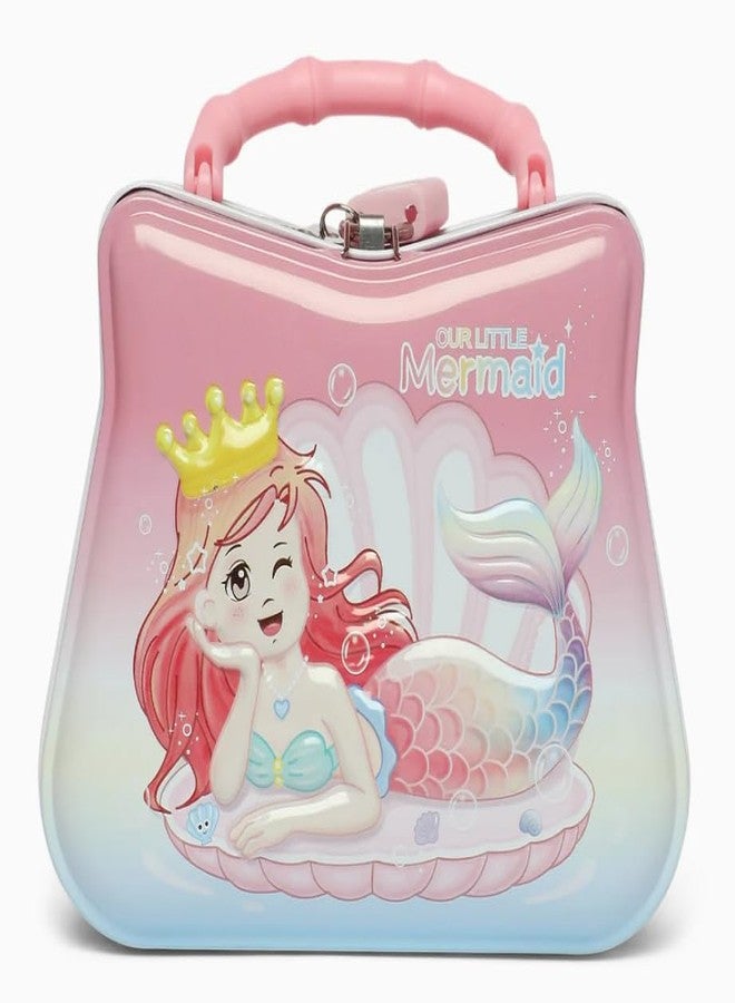 Sajani Cute Cartoon Creative Portable Piggy Bank, Money Saving Box with Combination Lock, Mini Coin Bank Gifts for Boys and Girls, Best Return Gifts for Kids (Pack of 1) (Mermaid - Pink) - Image 1