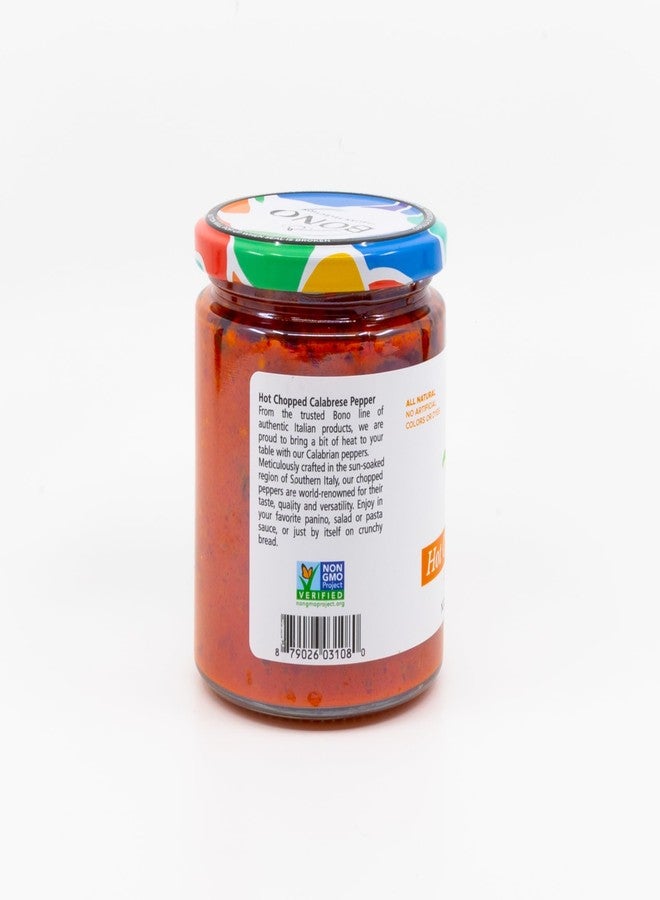 Bono Hot Calabrese Chili Pepper in Oil | Product of Italy | All Natural | No Artificial Colors or Dyes | Non-GMO Verified, (Pack of 2) (10.23 OZ, Chopped) - Image 3