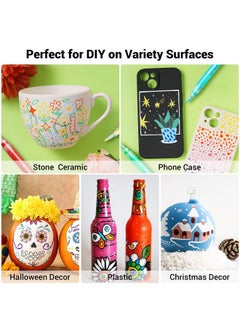 Ohuhu 40 Colors Acrylic Paint Pens: Acrylic Paint Markers For Easter Eggs Rock Painting Diy Water-Based Paint Markers For Stone Wood Glass Ceramic Fabric Canvas Plastic Metal  - Image 5