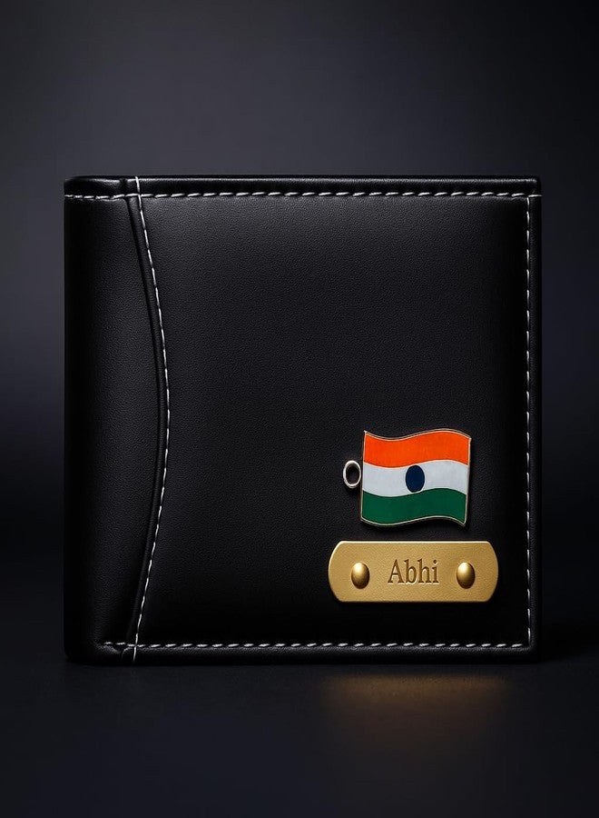 CELED Custom Name Wallet for Men | Stylish Tri-Fold Wallet with Extra Storage (Black) - Image 2